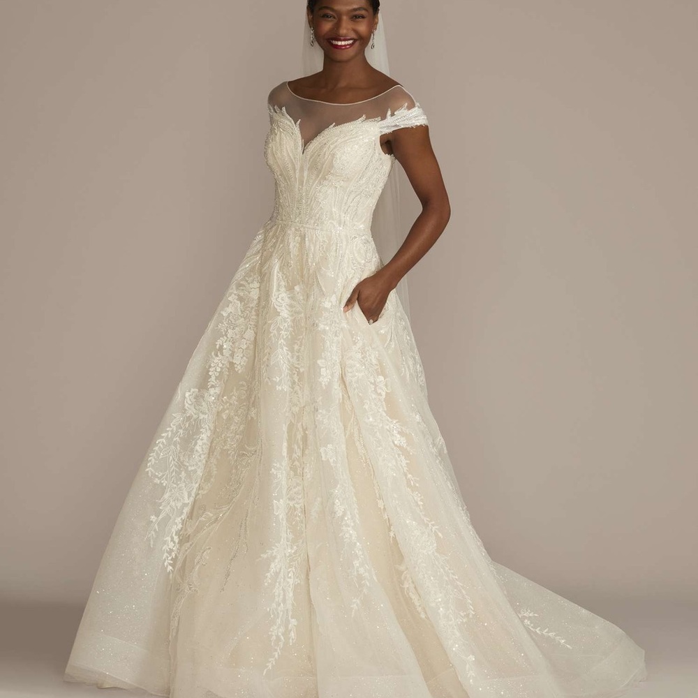 Oleg Cassini Cream Wedding Dress